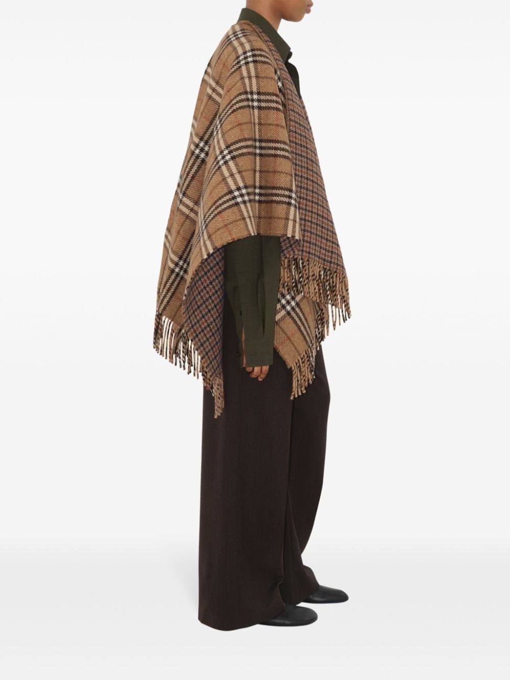 checked reversible cape - 3