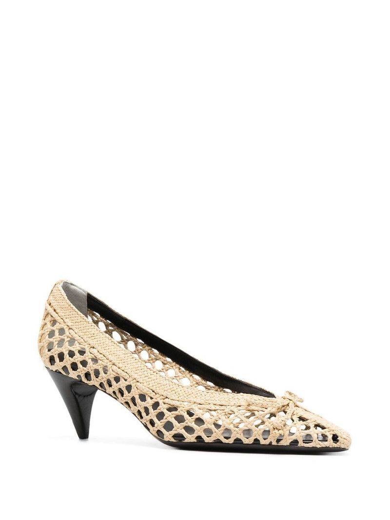 SAINT LAURENT raffia pointed pumps outlook