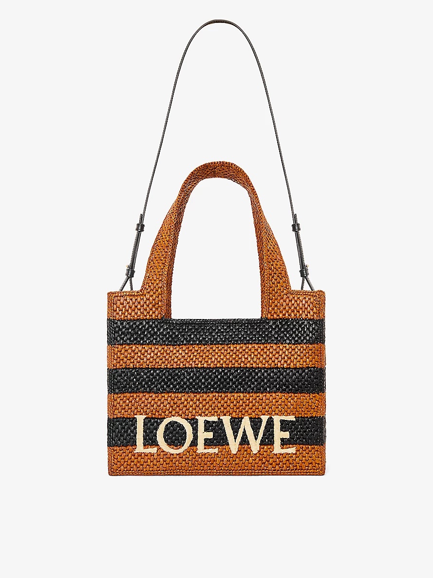 【送料関税込】LOEWE × Paulas Ibiza ミディアム ロゴ ラフィア LOEWE Loewe x Paula's Ibiza - Medium Striped Raffia Logo