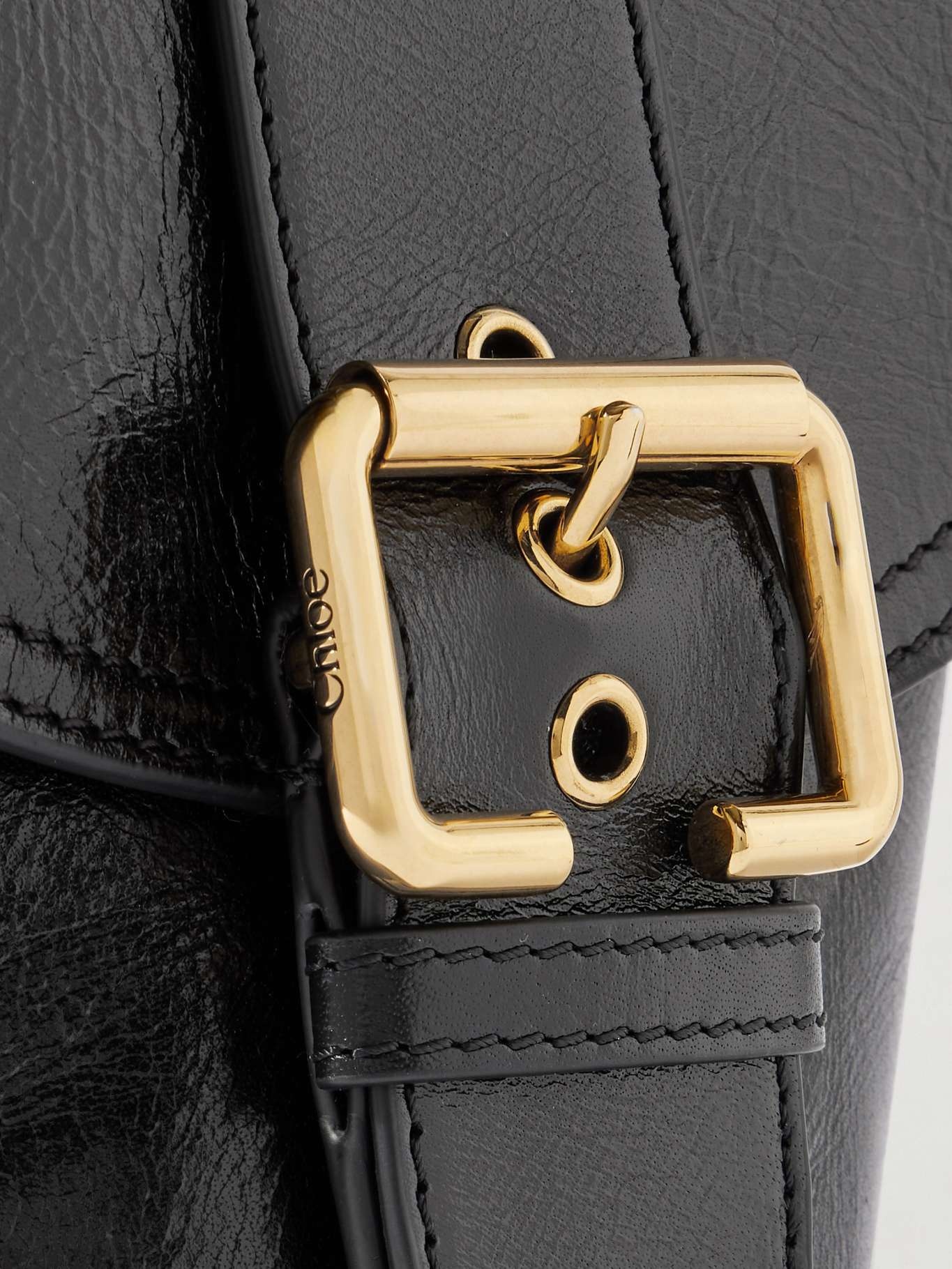 Camera leather shoulder bag Black - 4