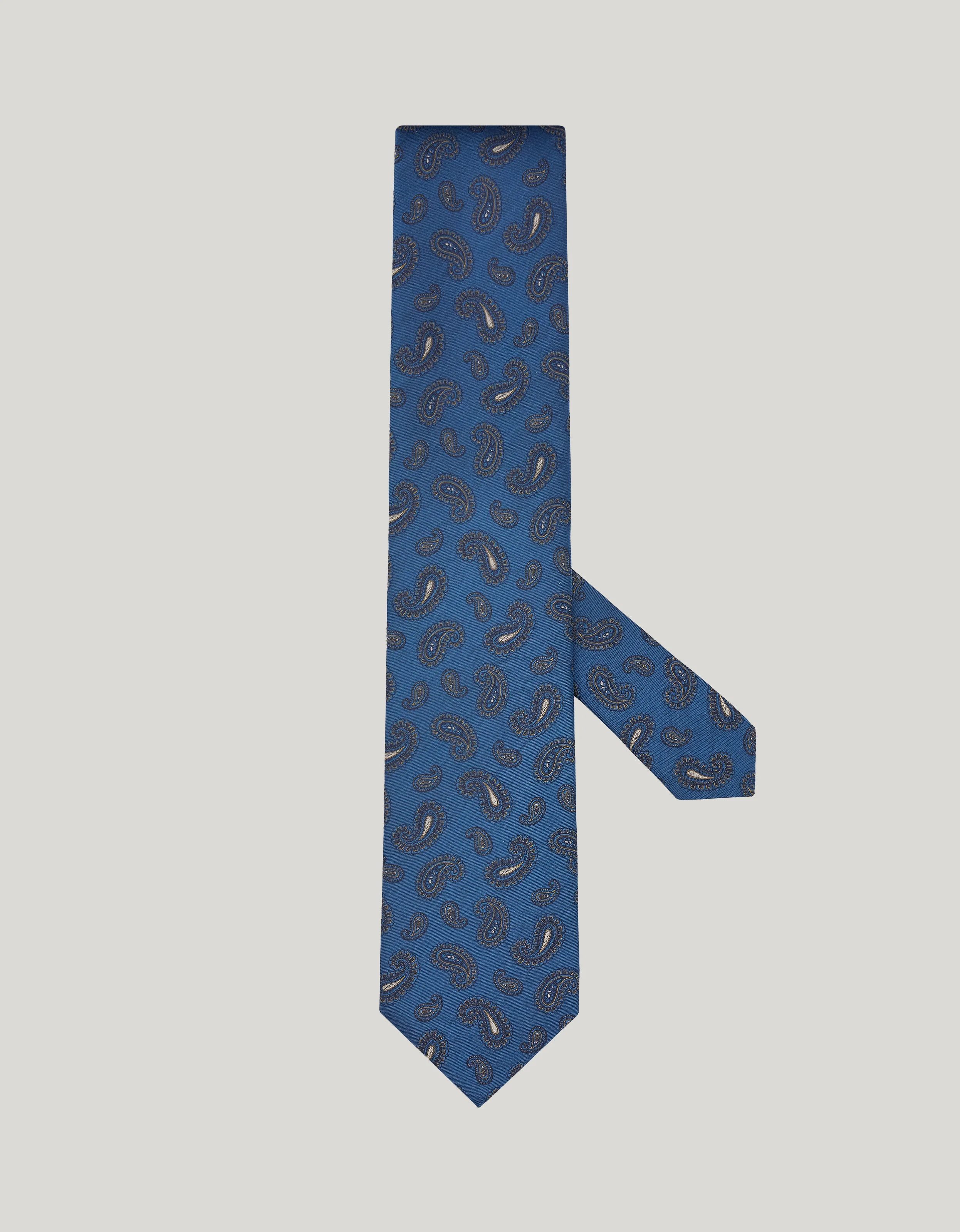 LIGHT BLUE SILK TIE, PAISLEY MOTIF - 1