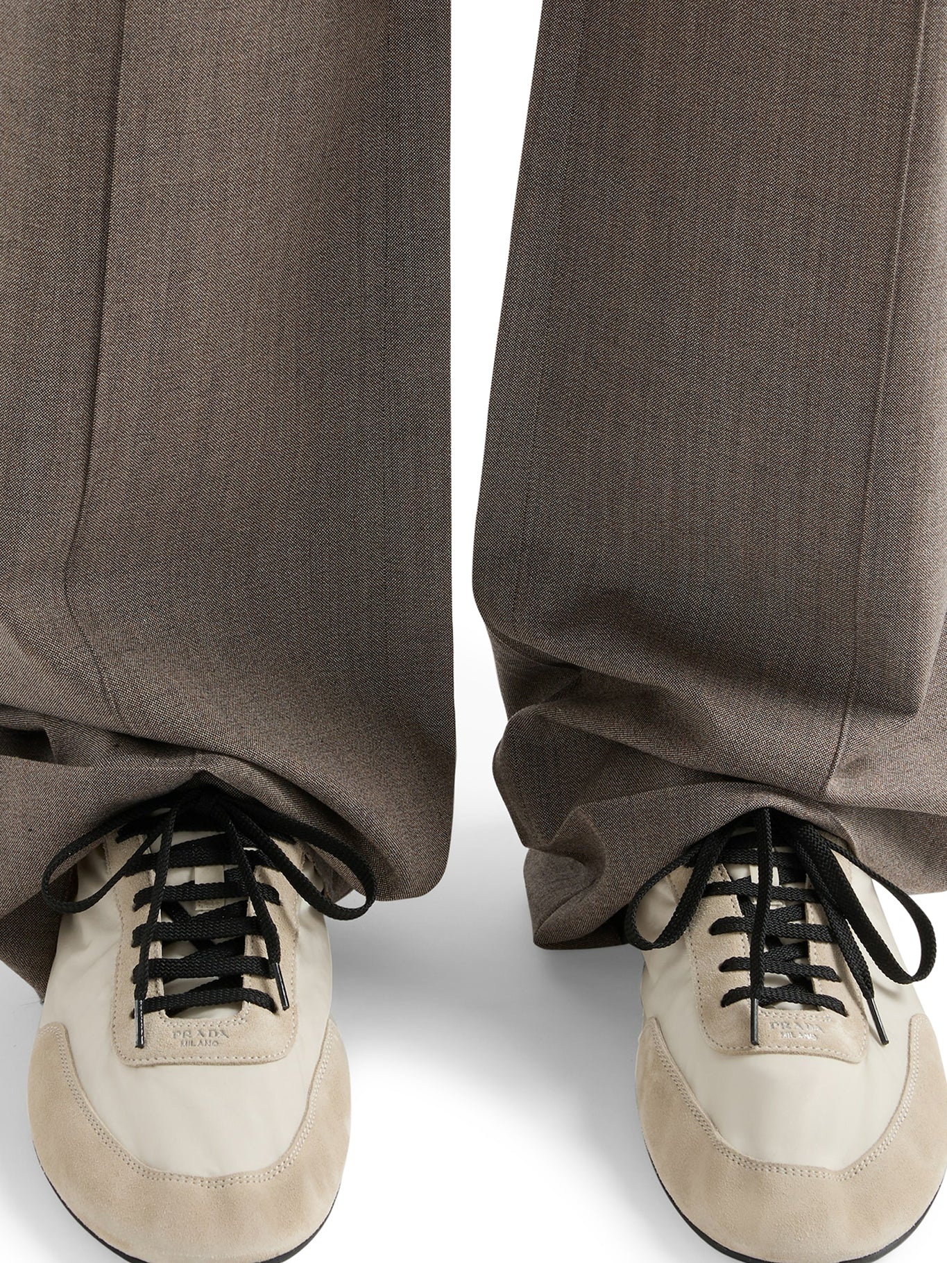 スニーカー Collapse Re-Nylon and suede sneakers with l toecap Prada Collapse Re-Nylon and Suede Sneakers with Metal Toecap