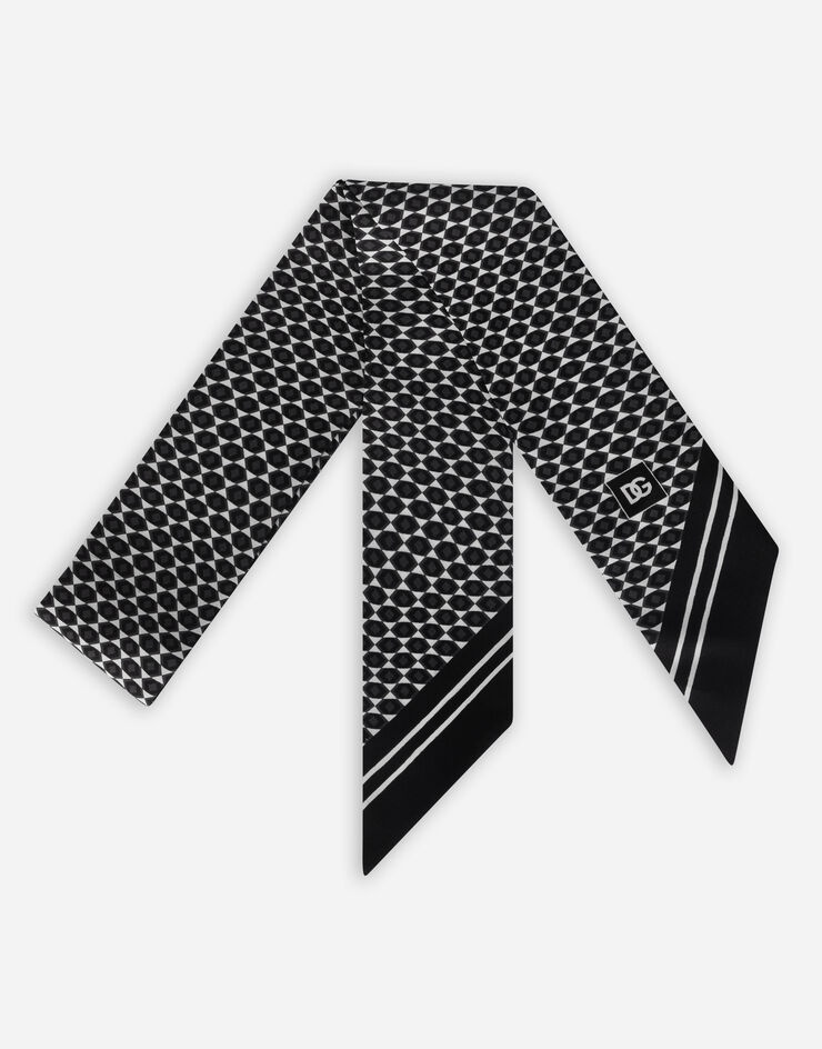 Cotton scarf with polka-dot print - 1
