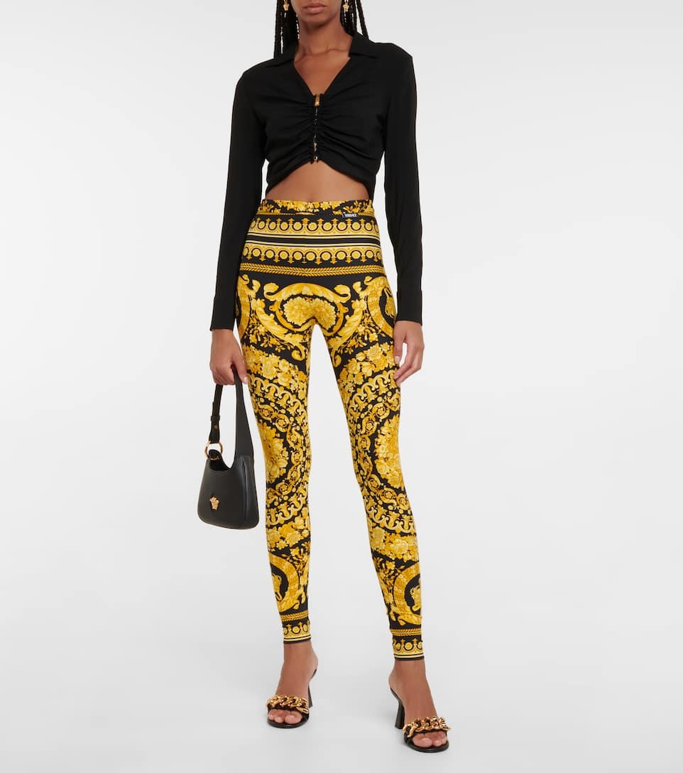 Barocco mid-rise leggings - 2