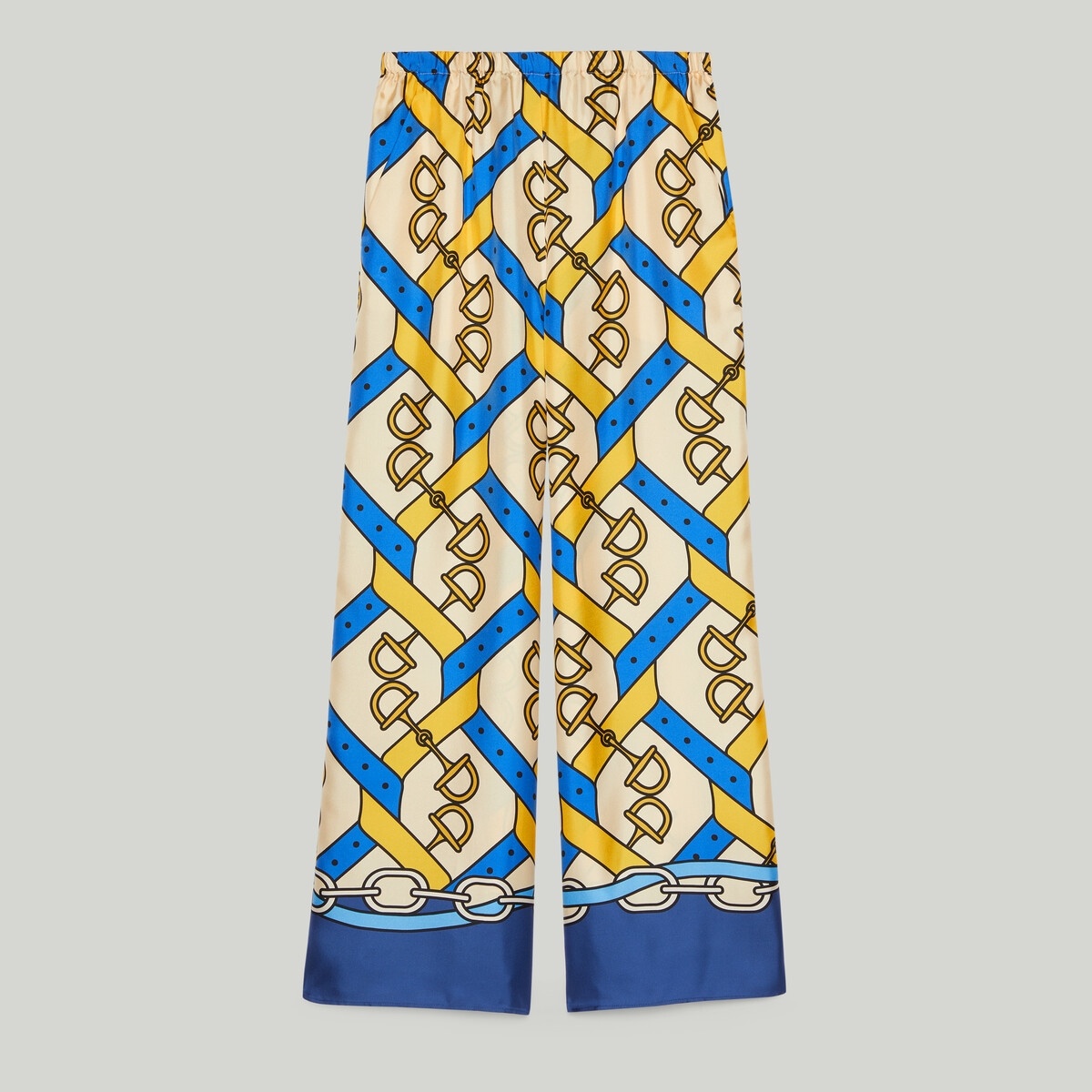 Horsebit strap print silk pant - 1