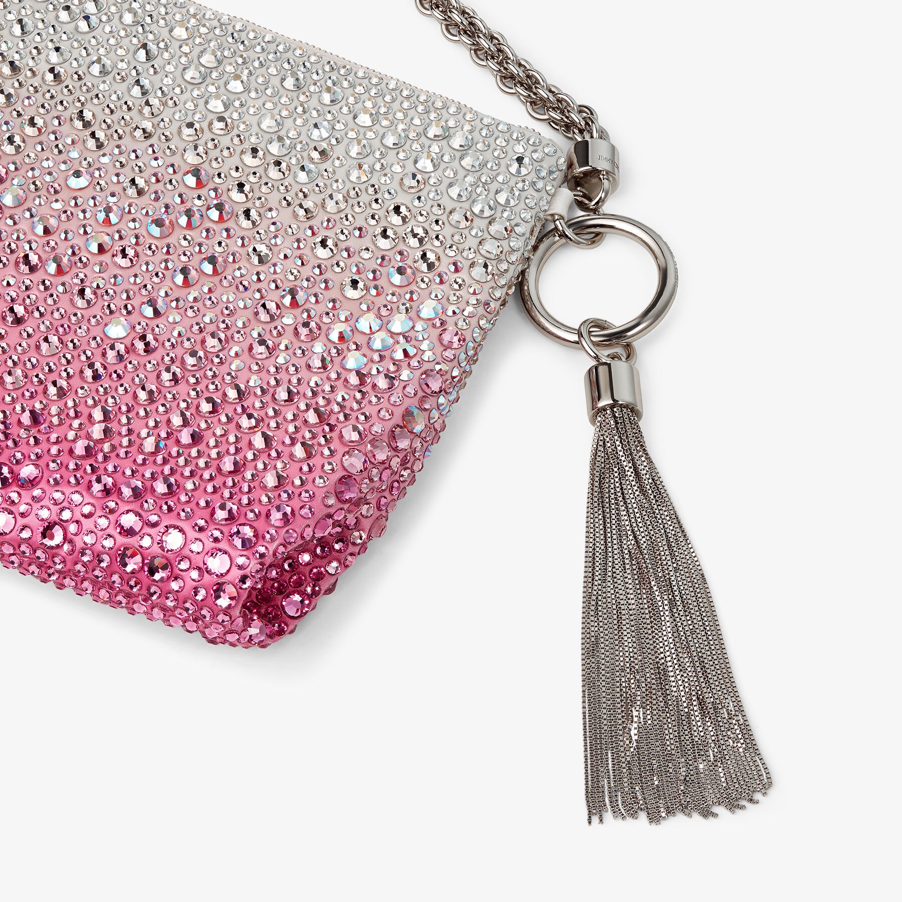 Callie
Candy Pink Dégradé Satin Bag with Crystals - 5
