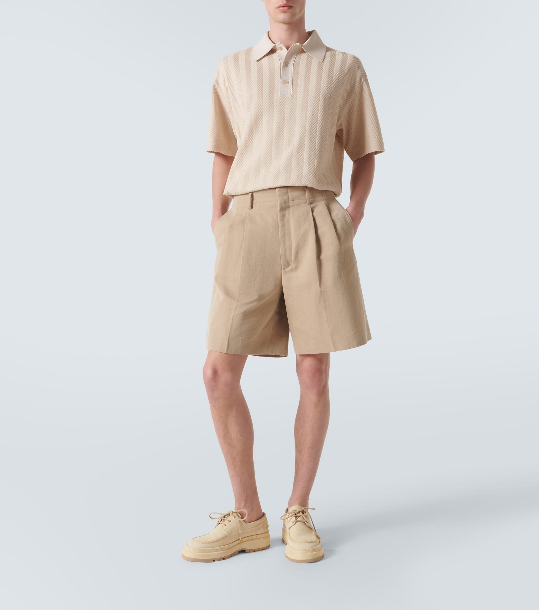 Chevron cotton-blend polo shirt - 2