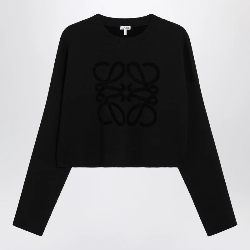Loewe Black Cropped Wool-Blend Sweater Women - 1