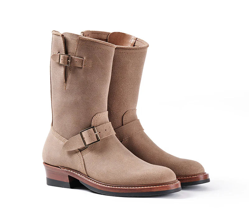 PRE-SALE LK-003 Wabash Engineer Boots Horween Leather CXL Natural Roughout - 1