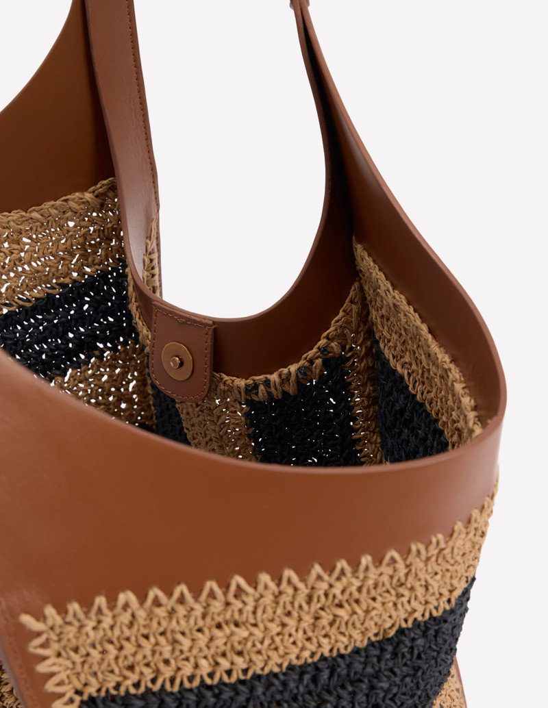 Straw Tote-Navy/Natural Stripe 6