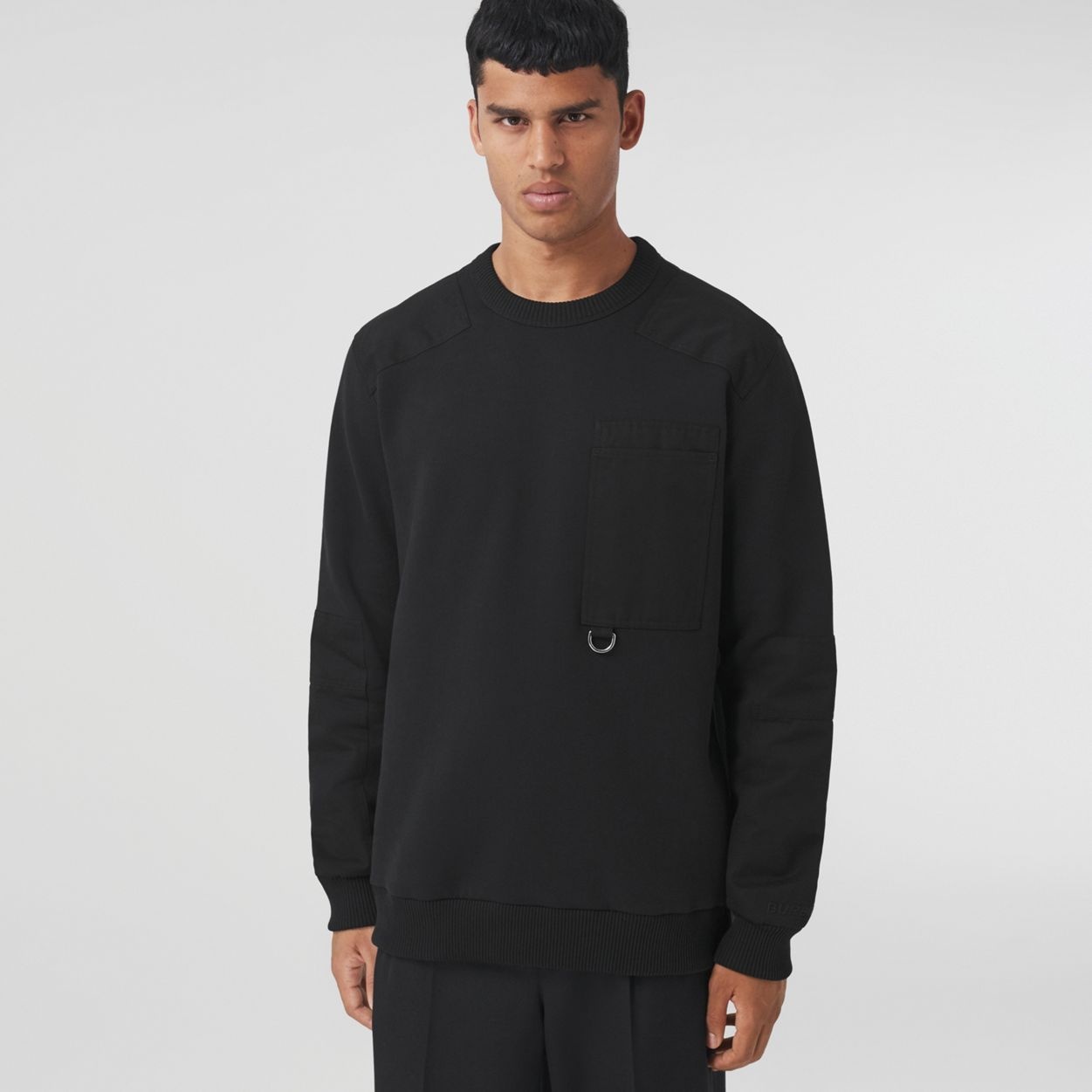 Contrast Panel Cotton Blend Sweatshirt - 5