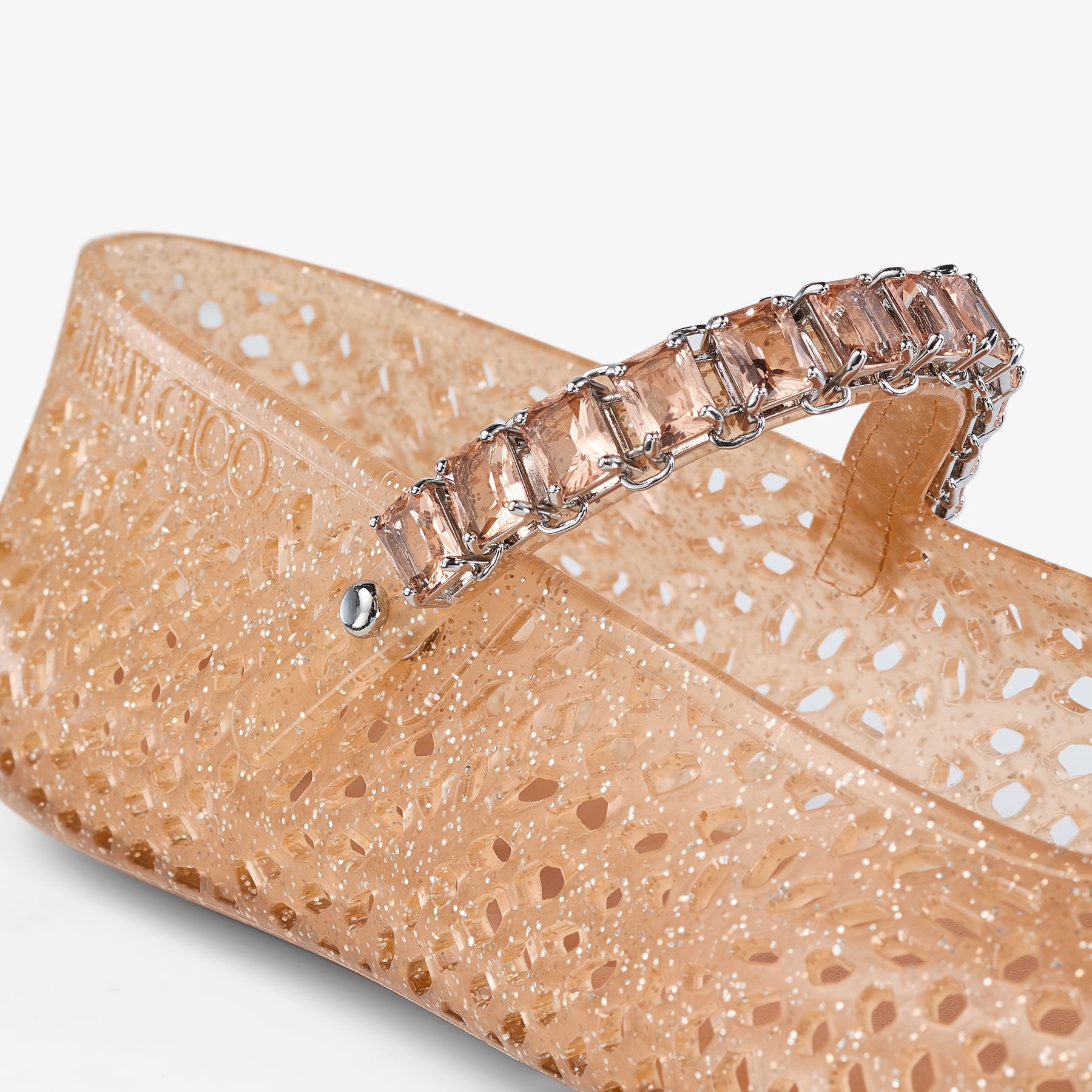 The Jelly
Light Toffee Jelly Ballerina Flats with Crystal Embellishment - 4