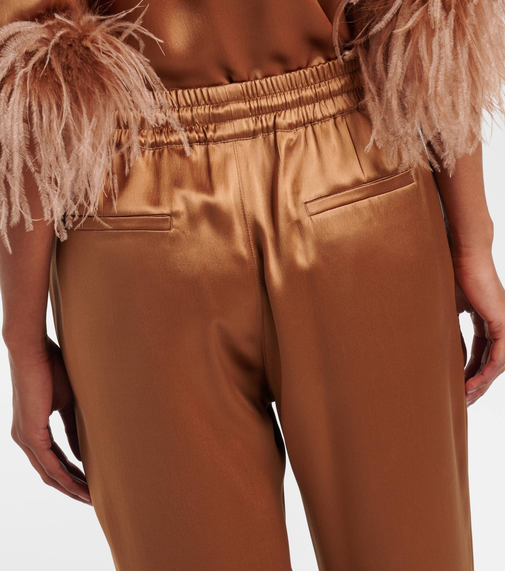 Silk satin wide-leg pants - 5