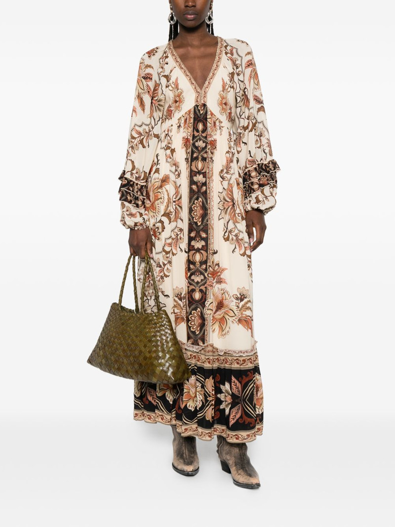 FARM RIO Majestic Garden ruffled floral-print dress outlook