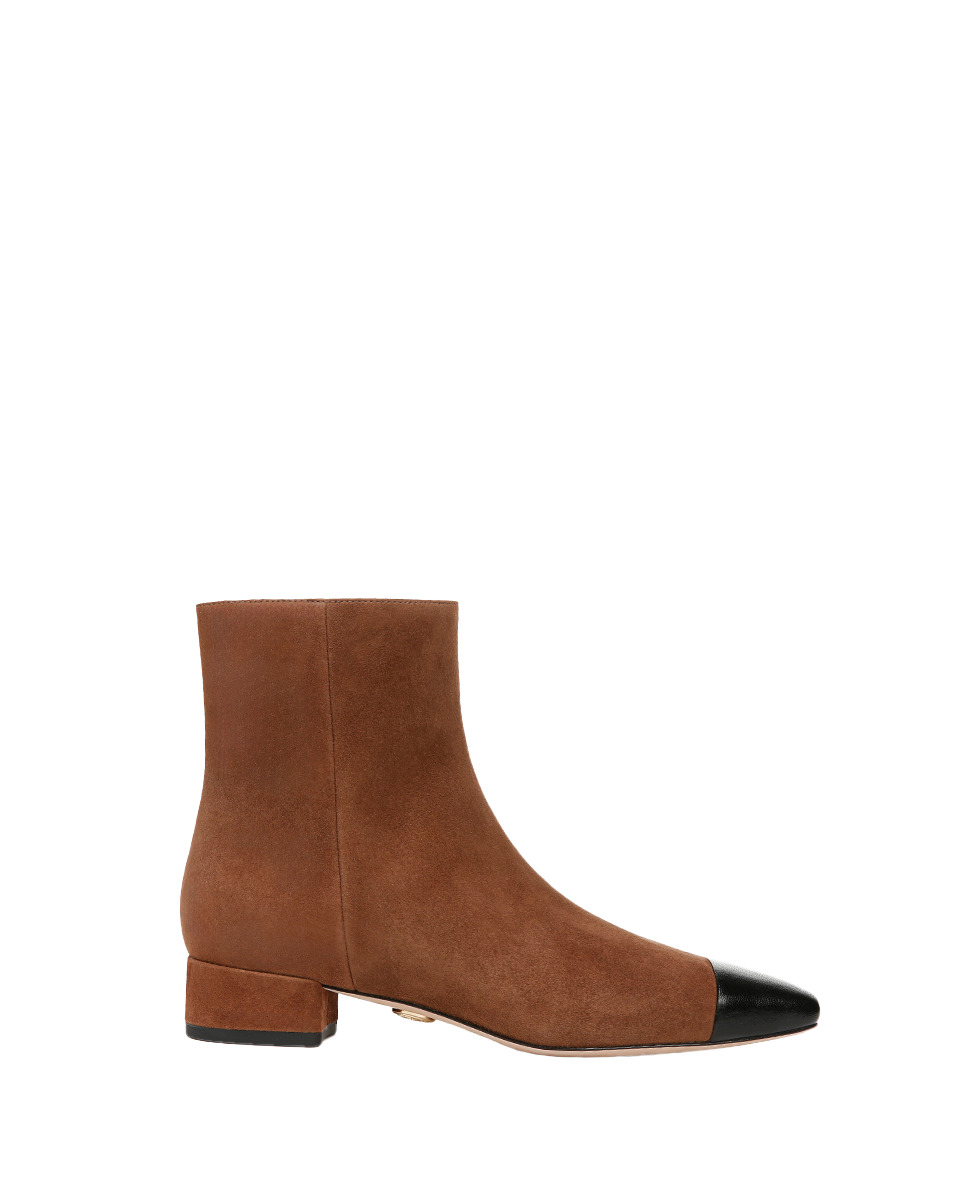 CECILE SUEDE CAP-TOE BOOTIE - 5