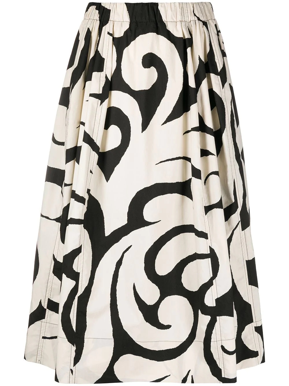 arabesque-print a-line skirt - 1