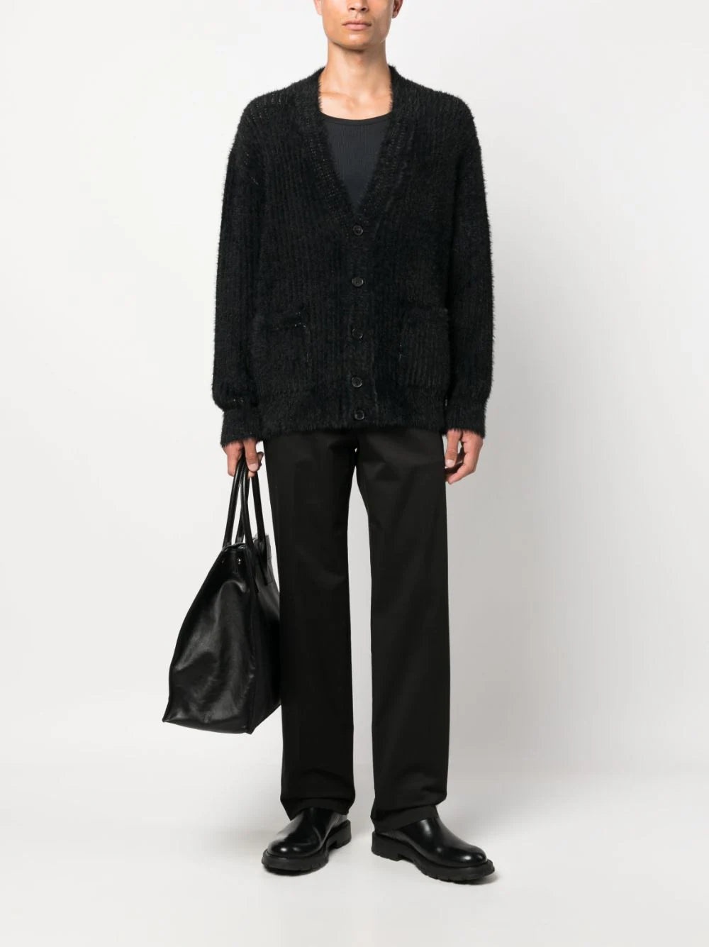 BRUSHED V-NECK CARDIGAN - 2