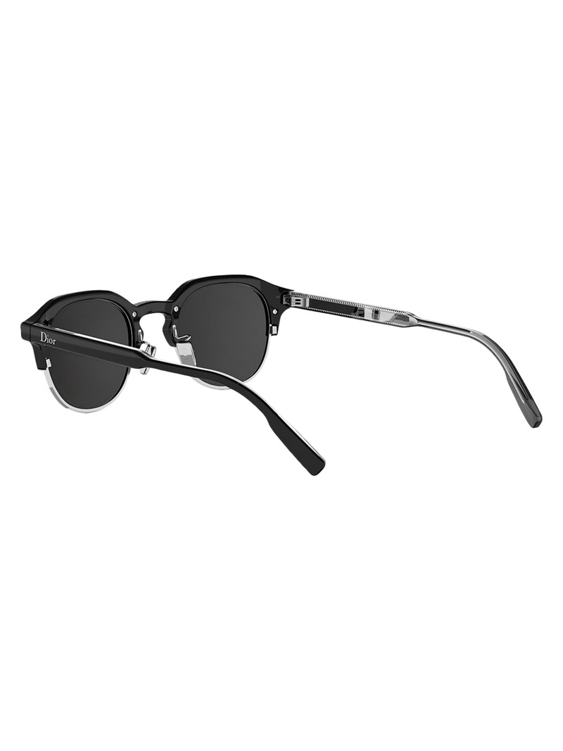 Men's DioRibbon R1I 49MM Round Sunglasses - Black Smoke 3