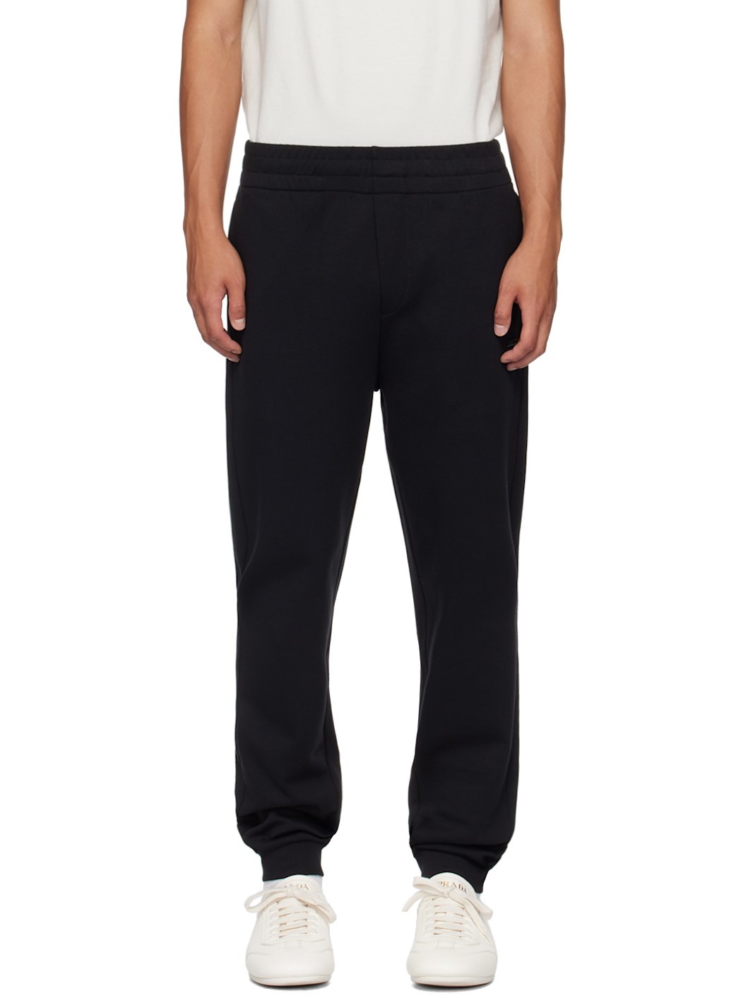 Black Plaque Sweatpants - 1