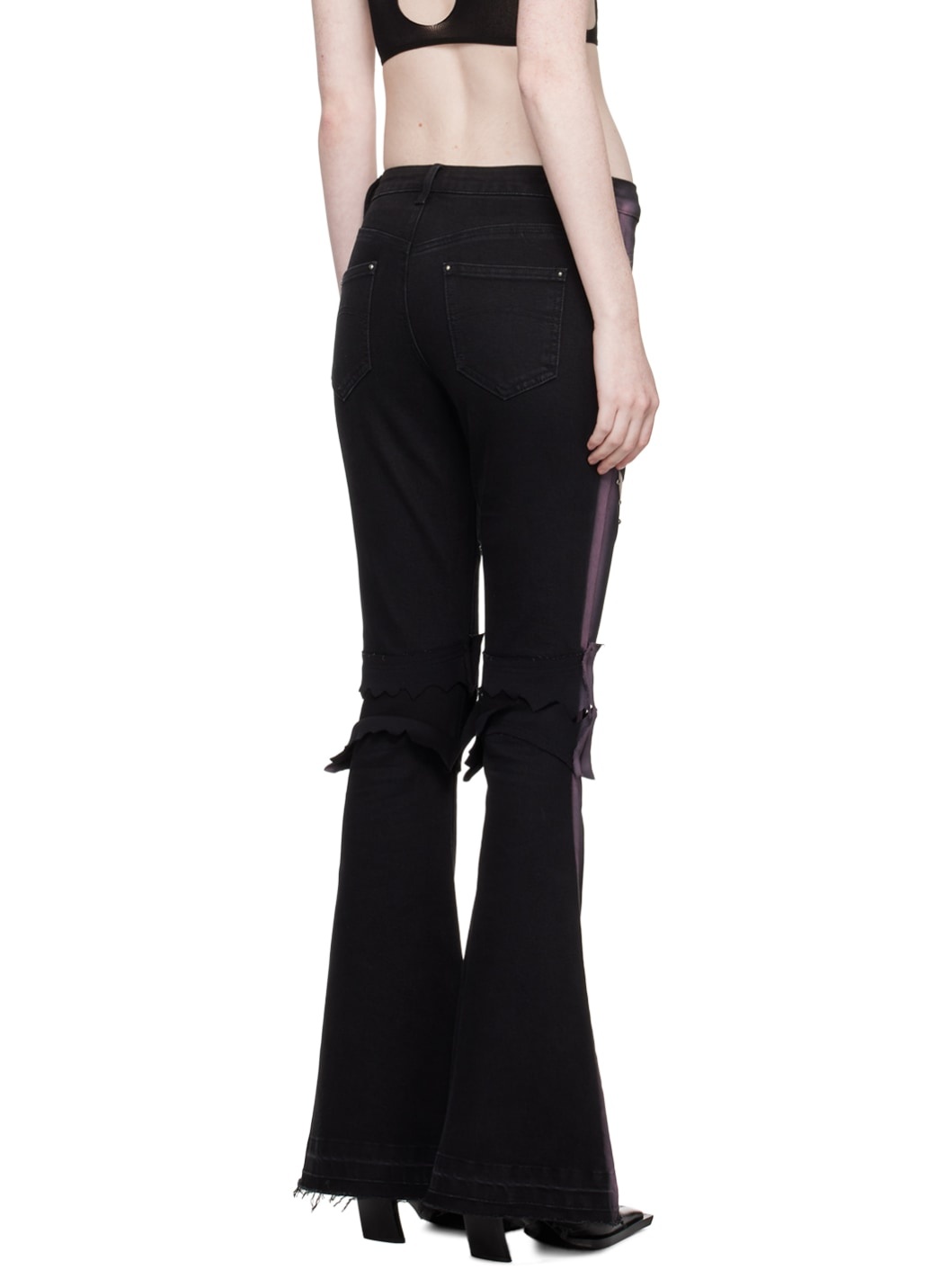 Black & Purple Bootcut Jeans - 3