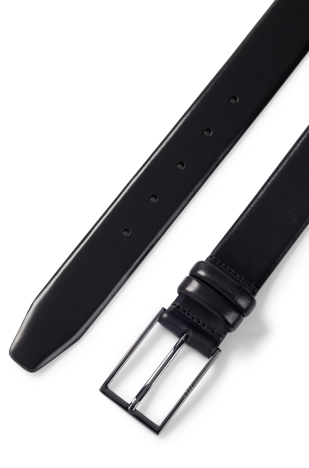 VEGETABLE-TANNED LEATHER BELT WITH GUNMETAL HARDWARE - 3
