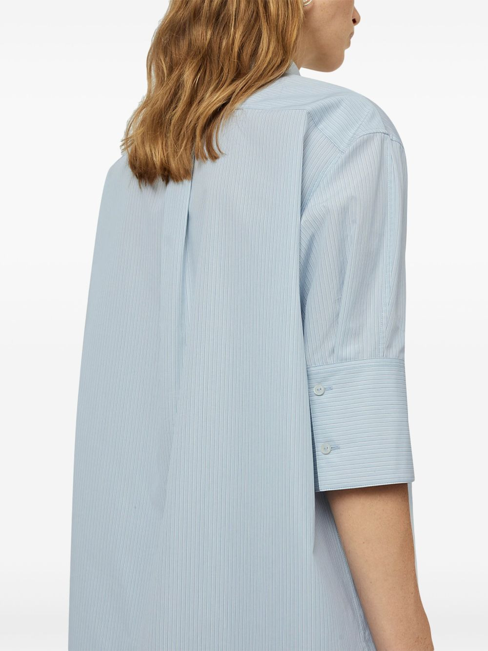 striped half-sleeve cotton shirt - 4