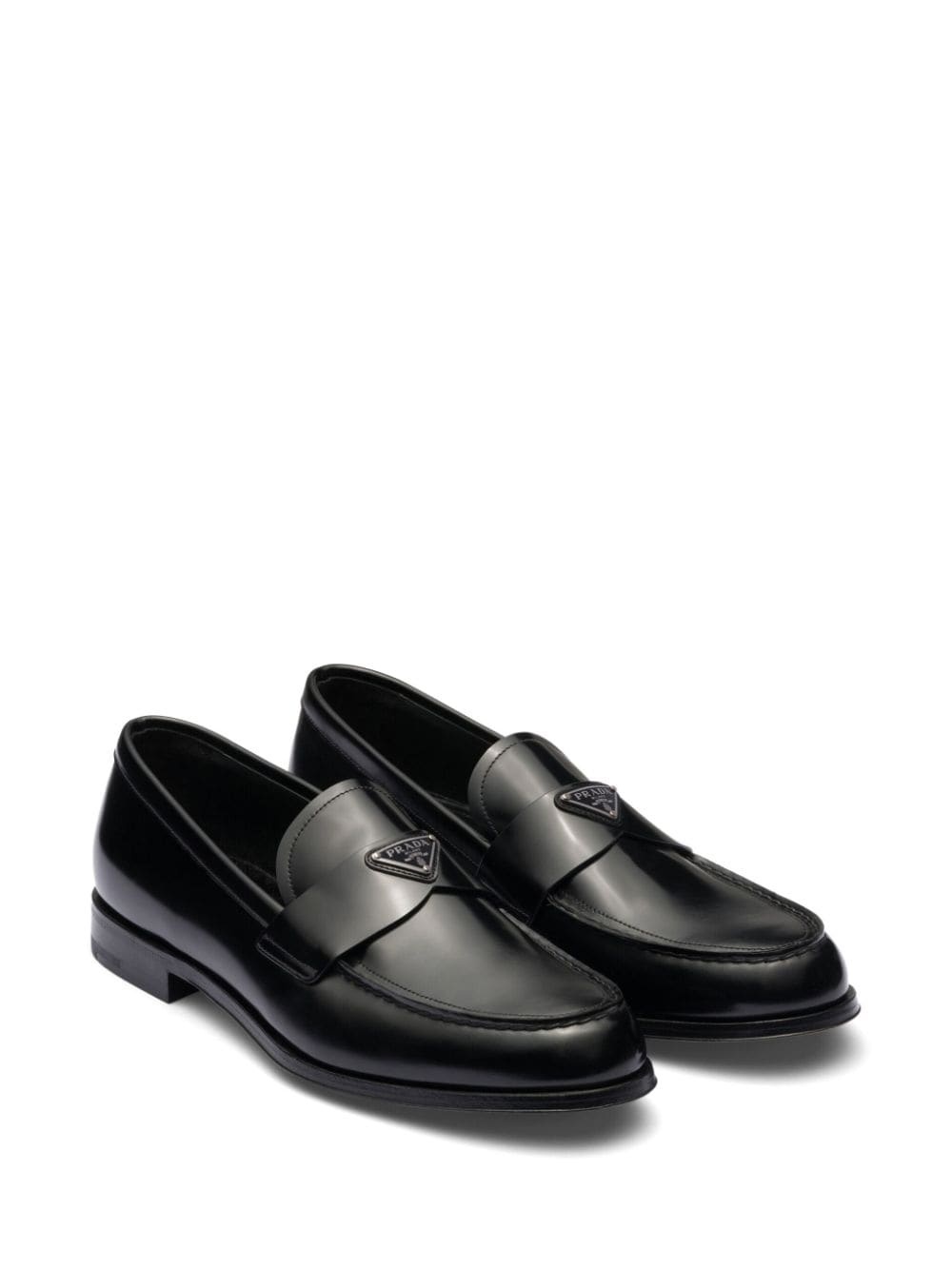 triangle-logo leather loafers - 2