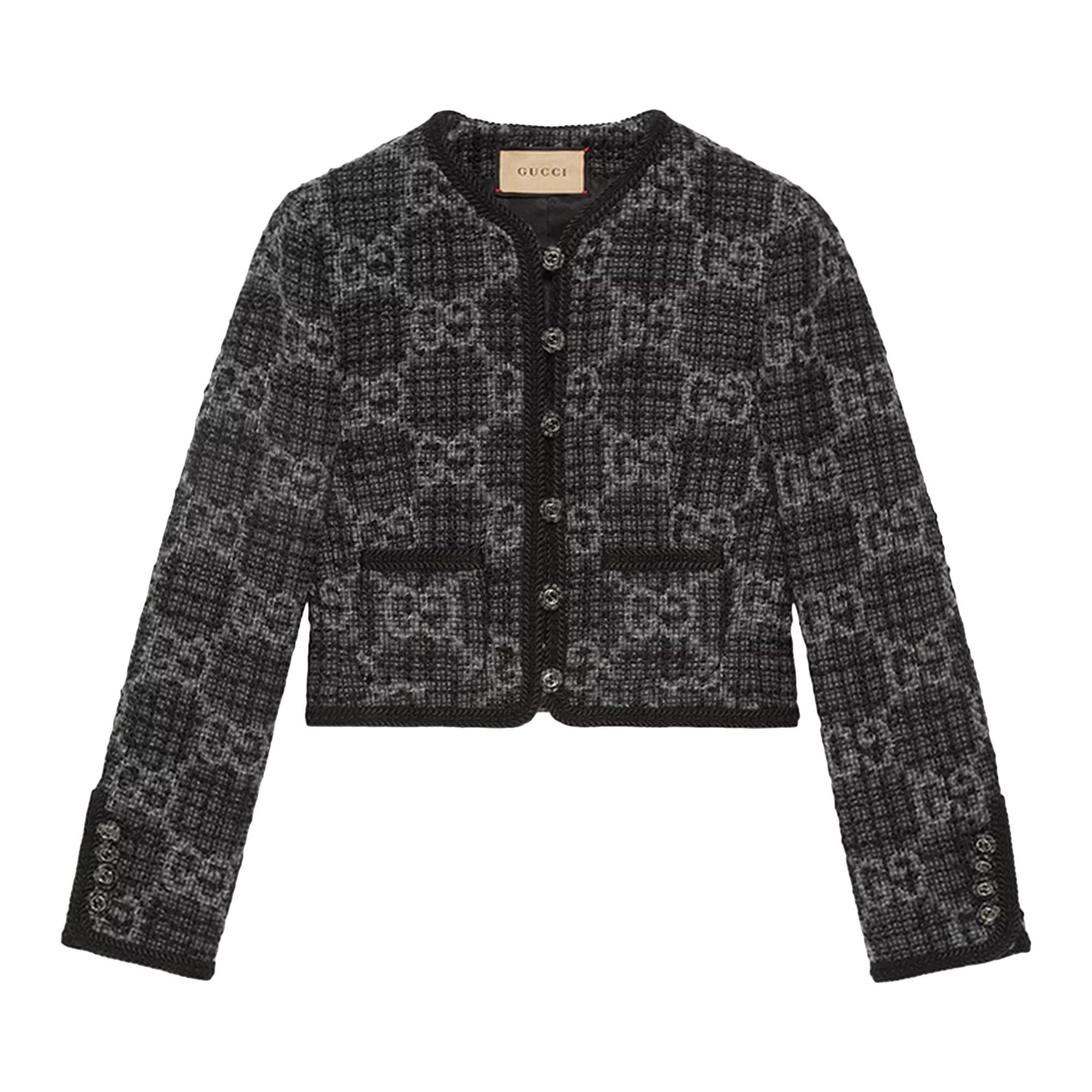 Gucci GG Tweed Jacket 'Dark Grey/Multicolor' - 1