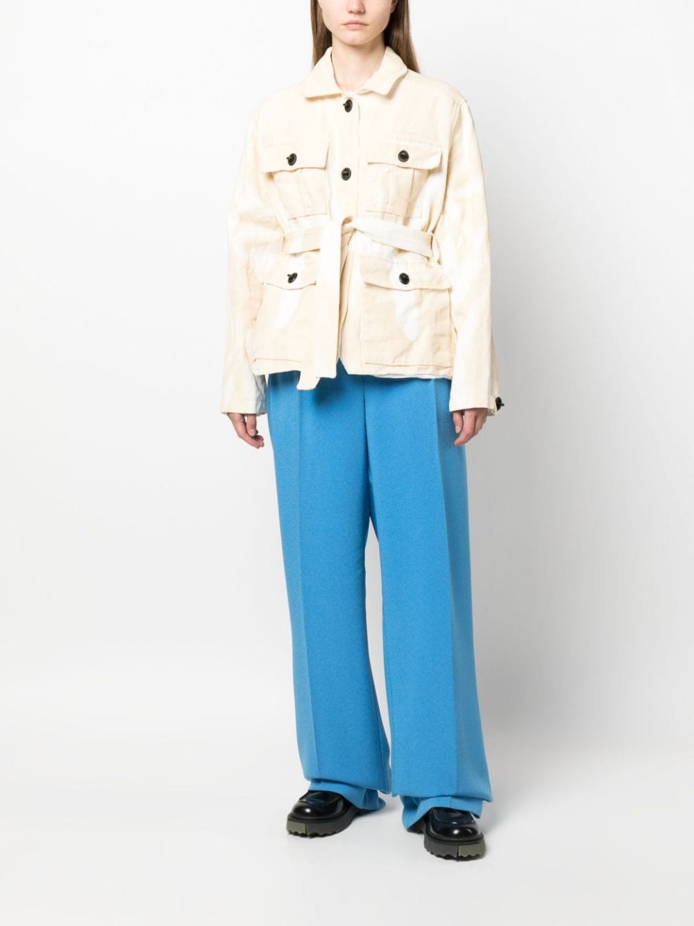 long-sleeve belted jacket - 3