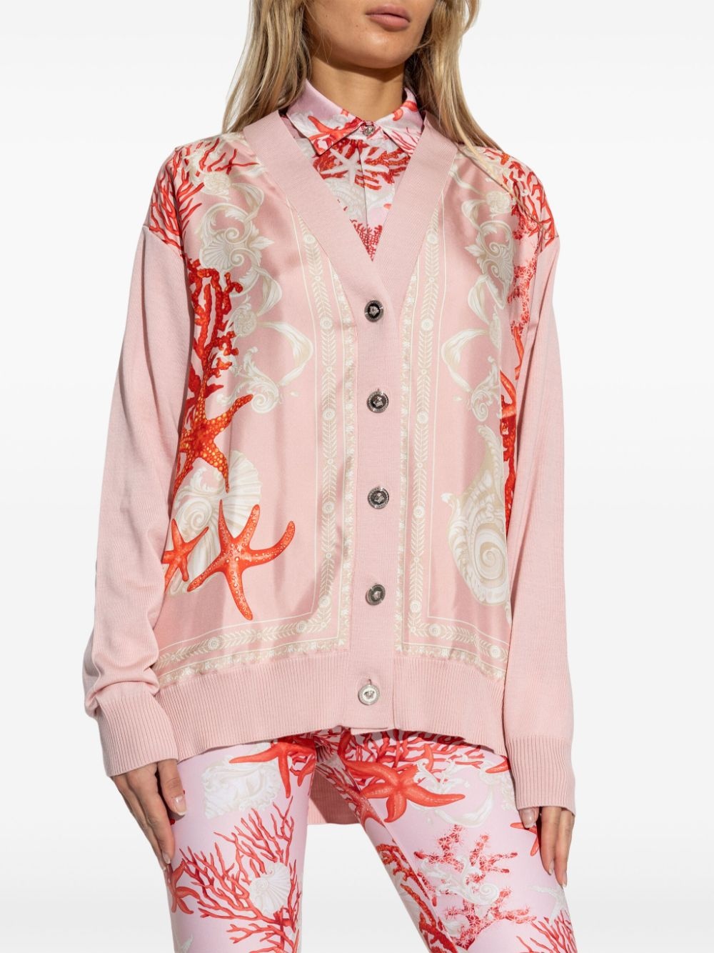 panelled V-neck cardigan - 3