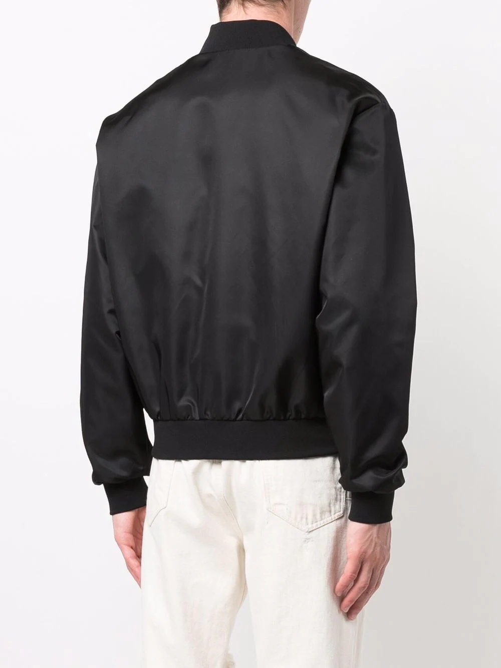 logo-patch buttoned bomber jacket - 4