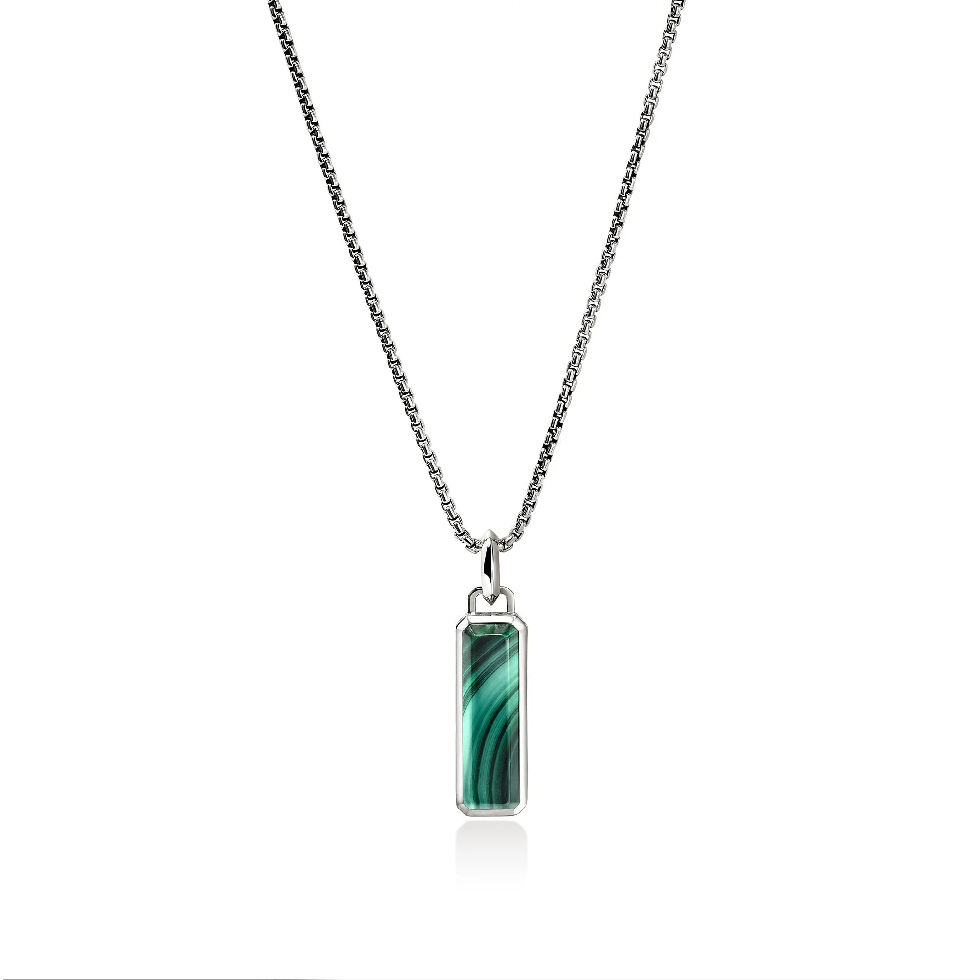 Malachite Talisman Necklace, Sterling Silver - 1