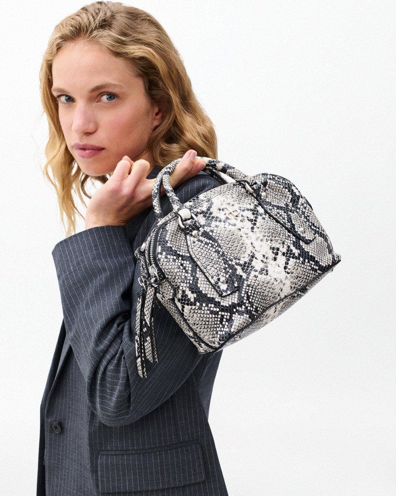 Gramercy Small Snakeskin Leather Satchel 1