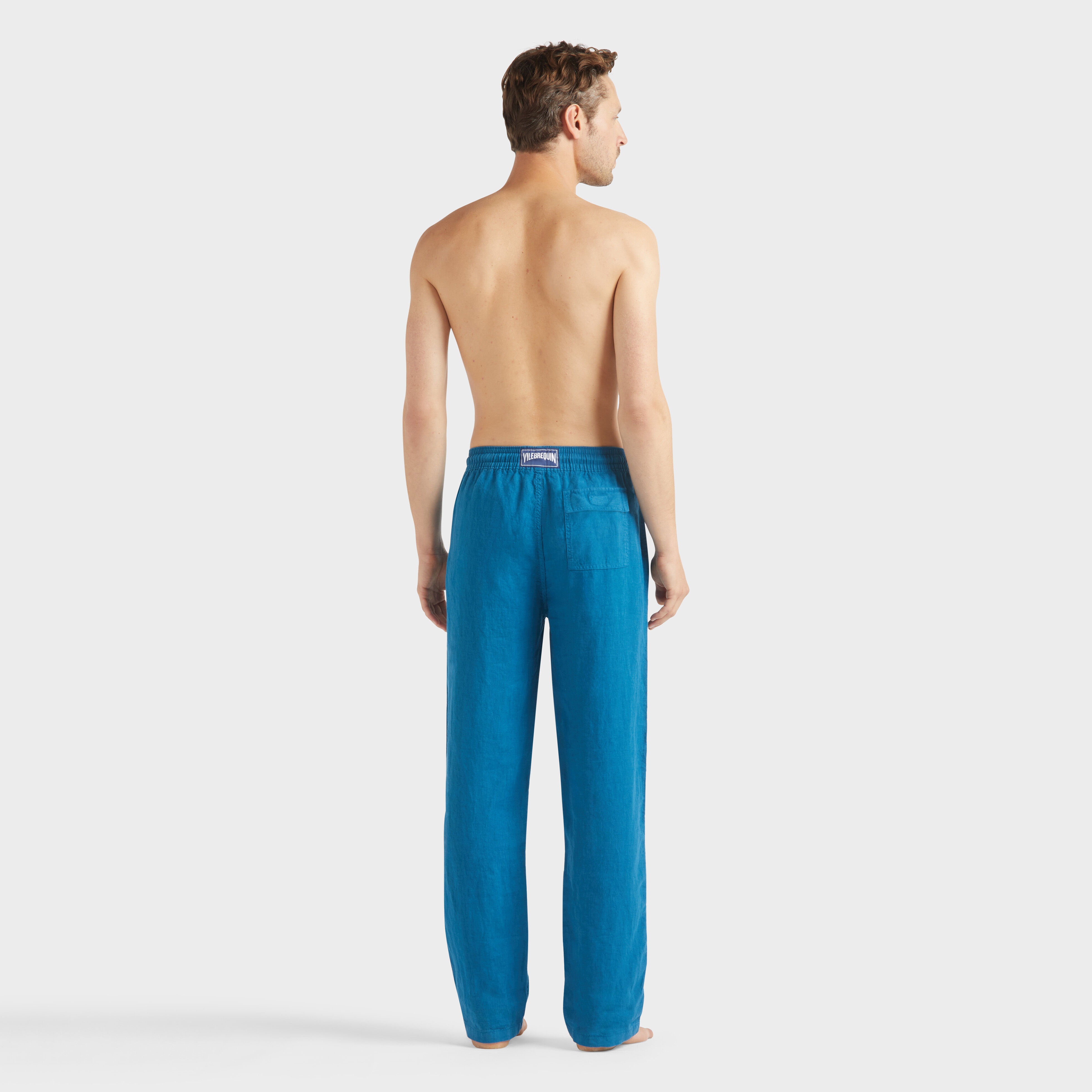 Men Linen Pants Solid - 4