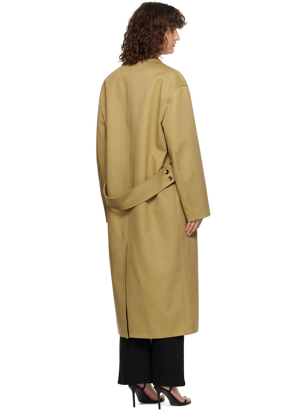 Beige Cocoon Coat - 3