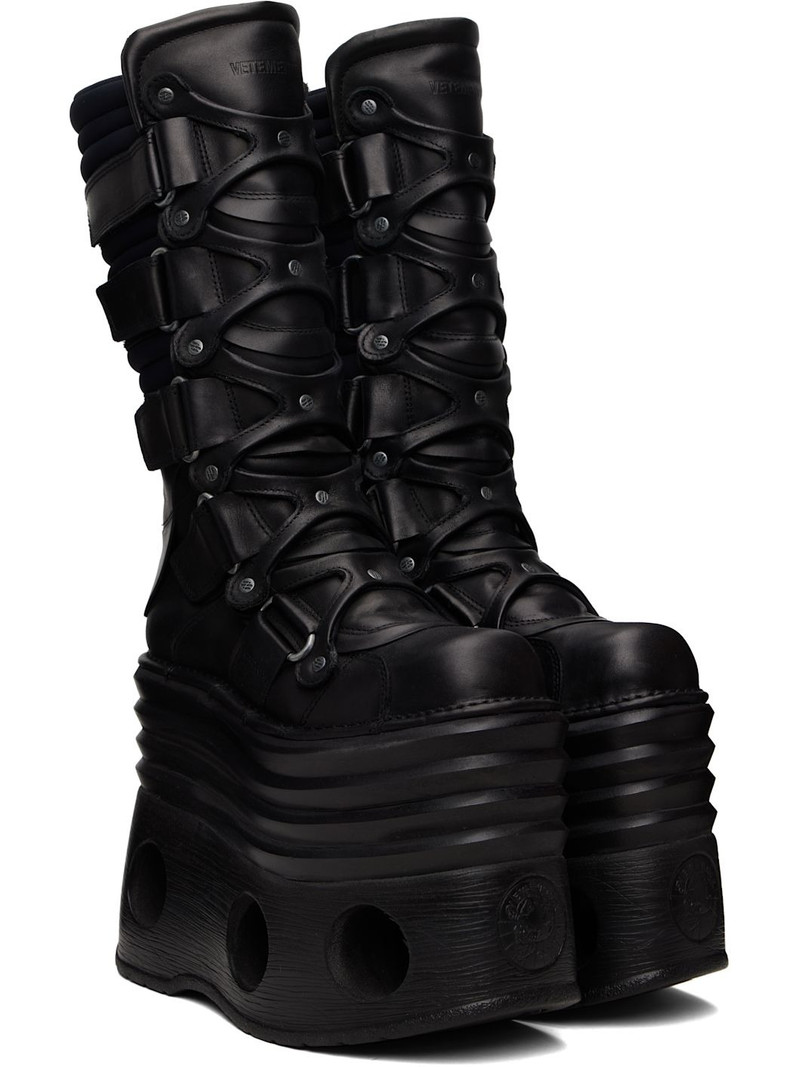 Black New Rock Edition Platform Tower Boots 4