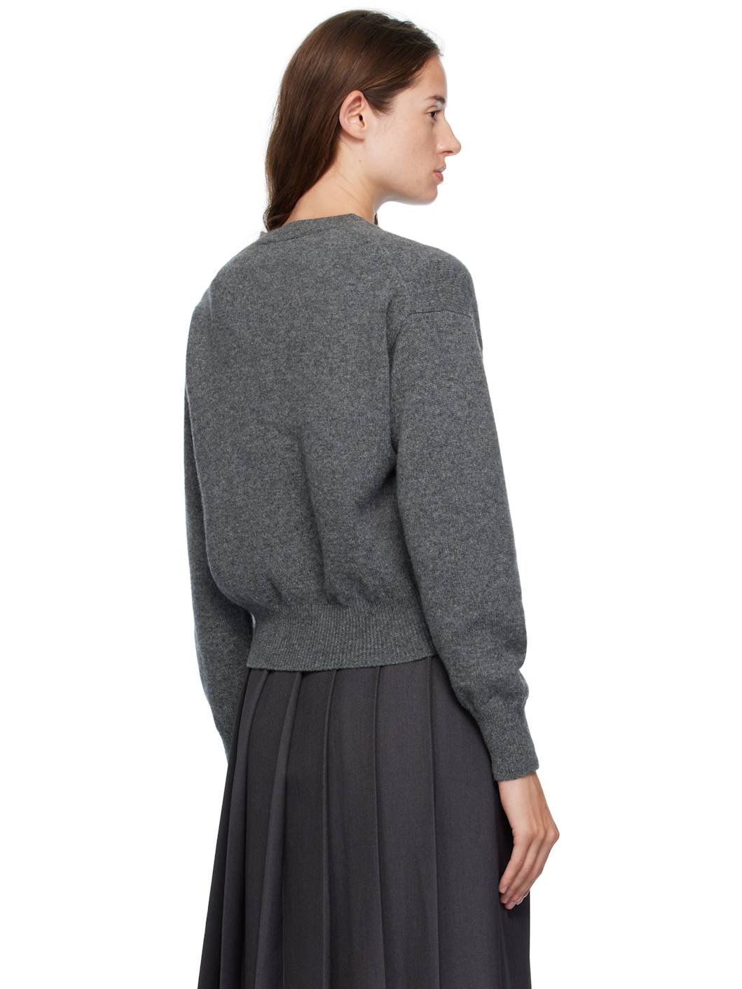 Gray Ada Crewneck Cardigan - 3