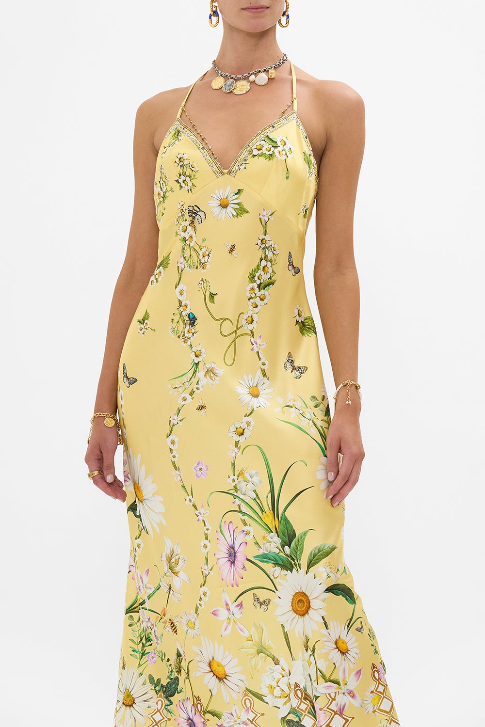 CHAIN DETAIL SLIP DRESS - 5