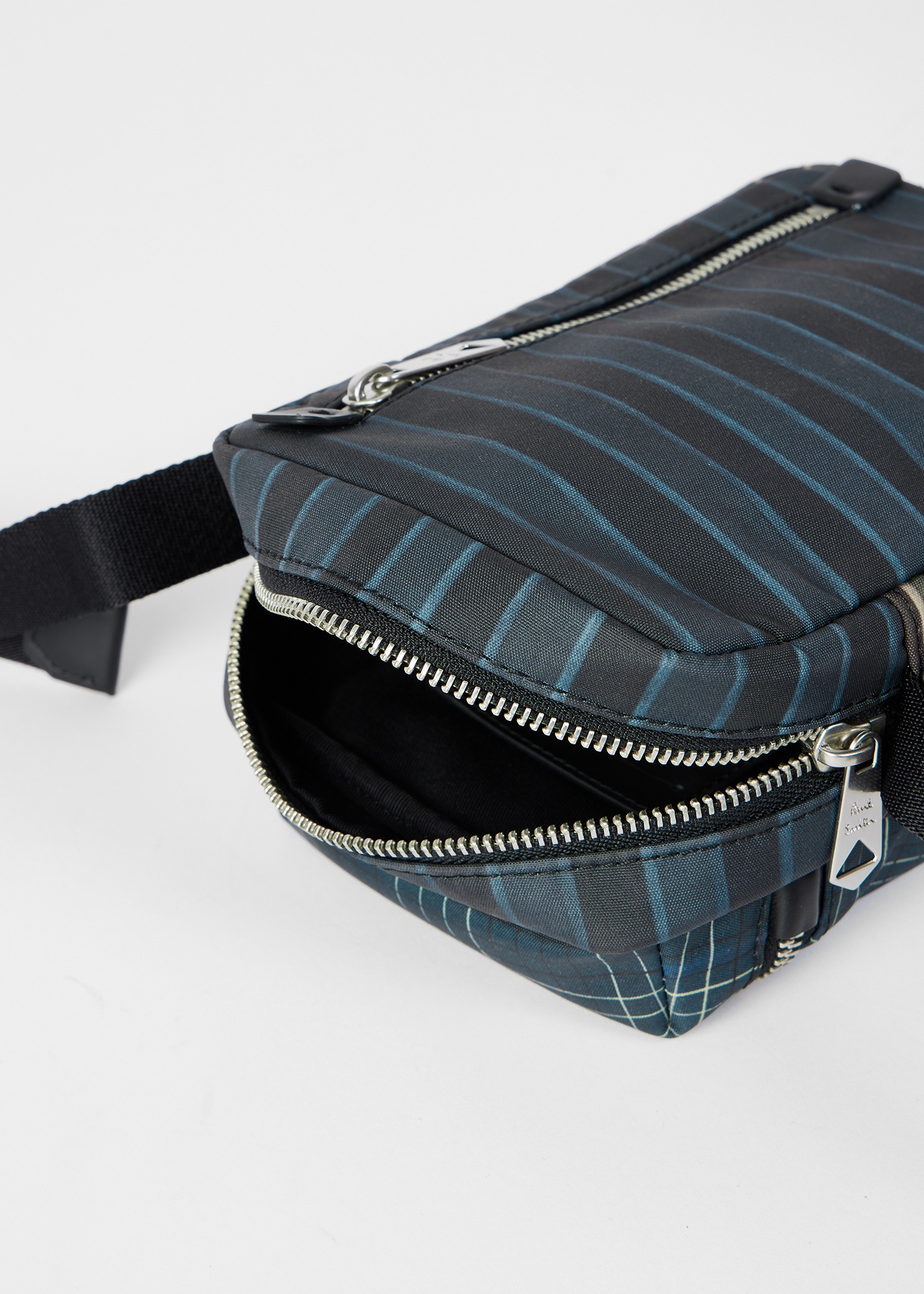 Multicolour Mixed Check and Stripe Compact Cross-Body Bag - 6