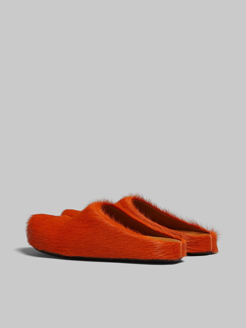 ORANGE LONG HAIRCALFSKIN FUSSBETT SABOT - 3