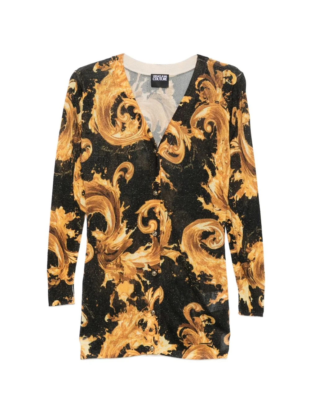 baroque-print cardigan - 1