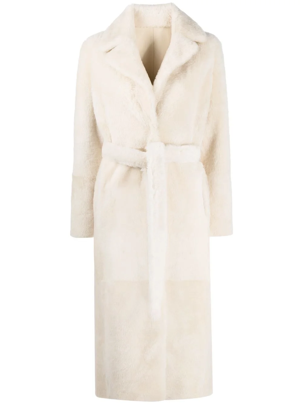 full-length shearling coat - 1