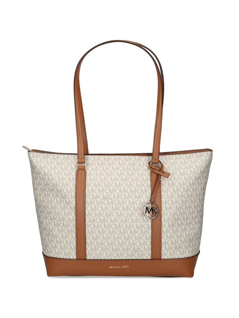 large Temple monogram charm tote bag 1