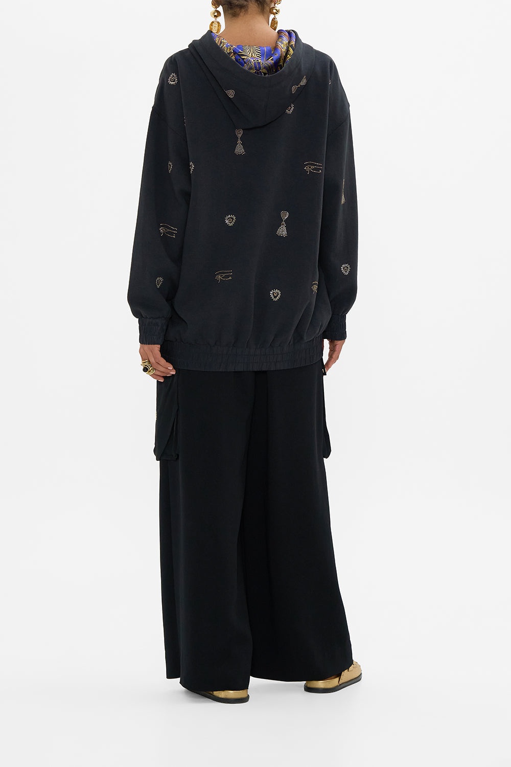 SILK BAND OVERSIZED HOODIE WITH POCKETS - 3