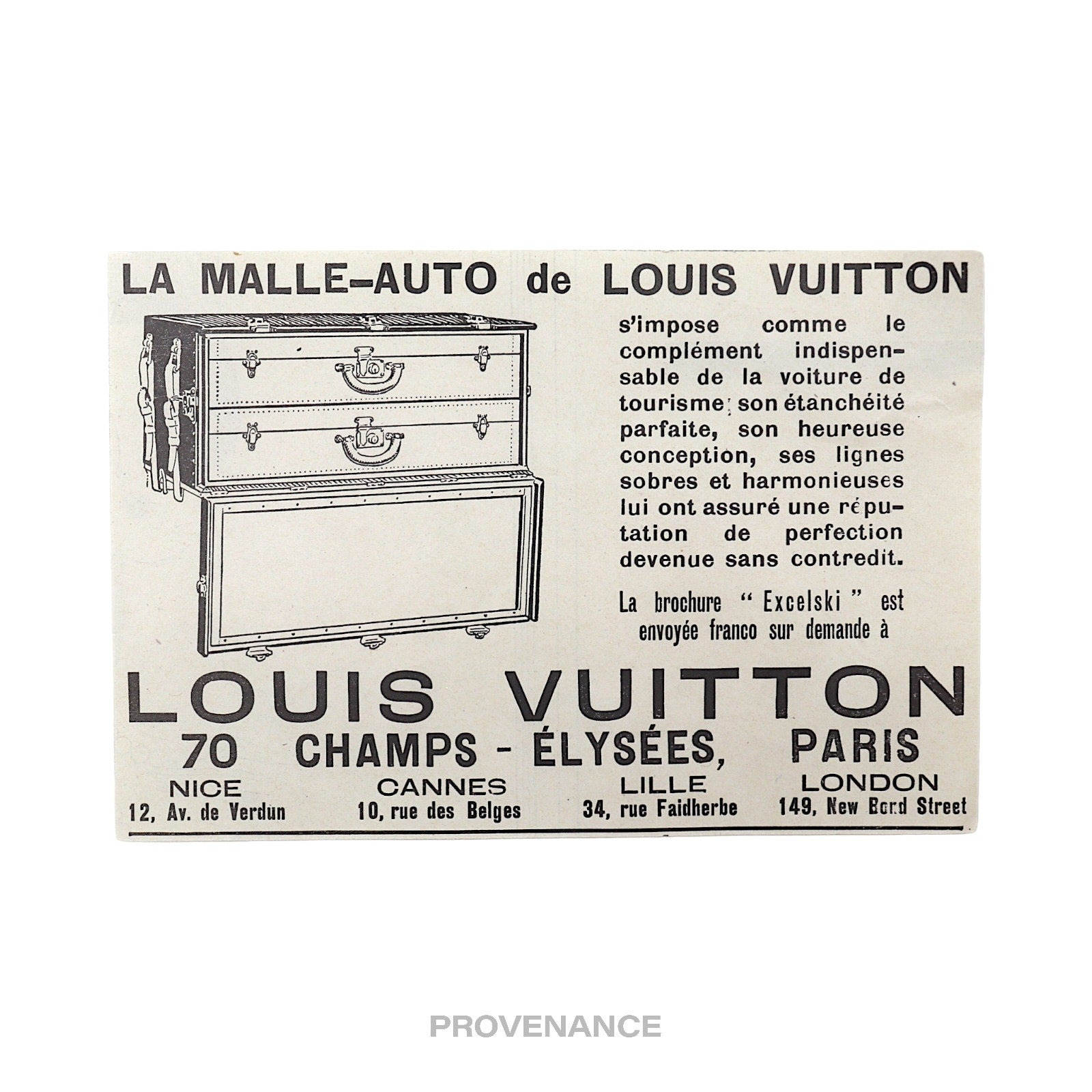Louis Vuitton Antique Newsprint Ad - MALLE-AUTO Birch - 4