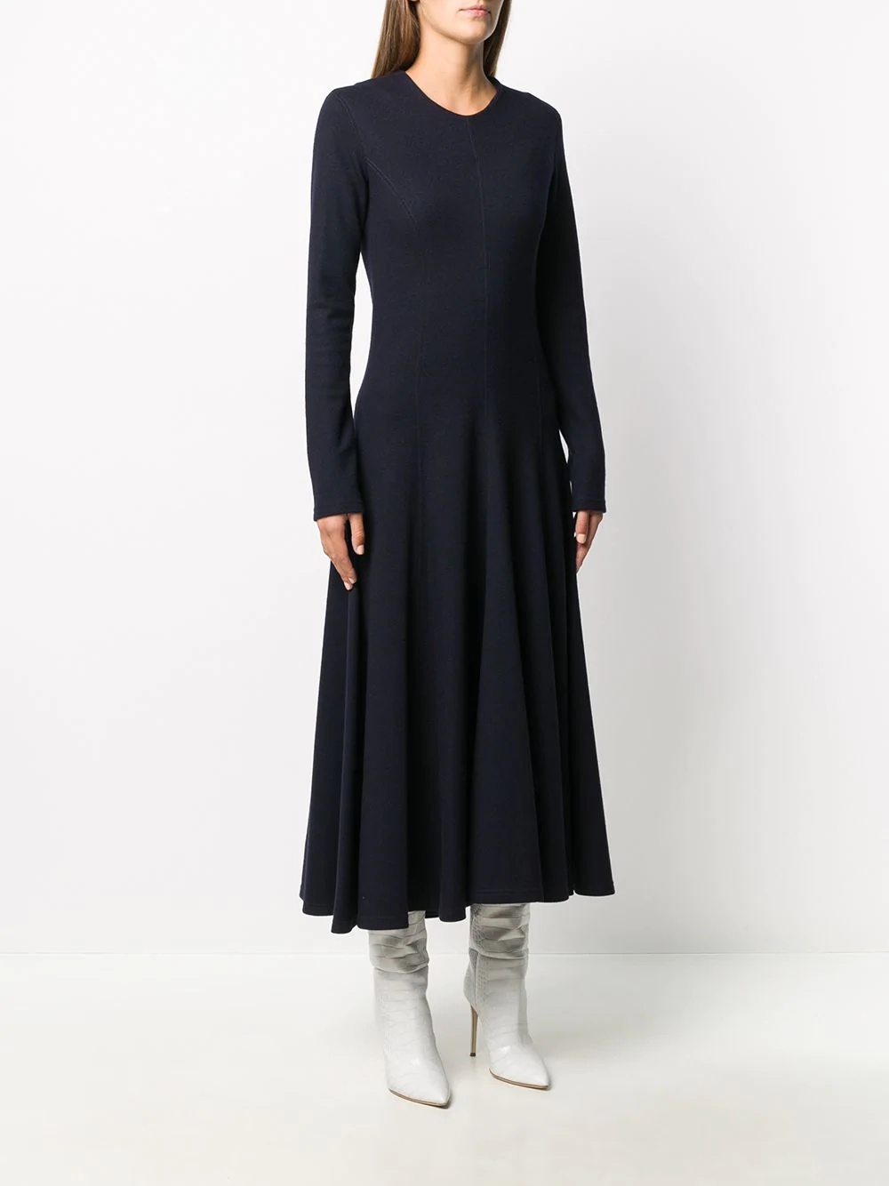 knitted flared long dress - 3