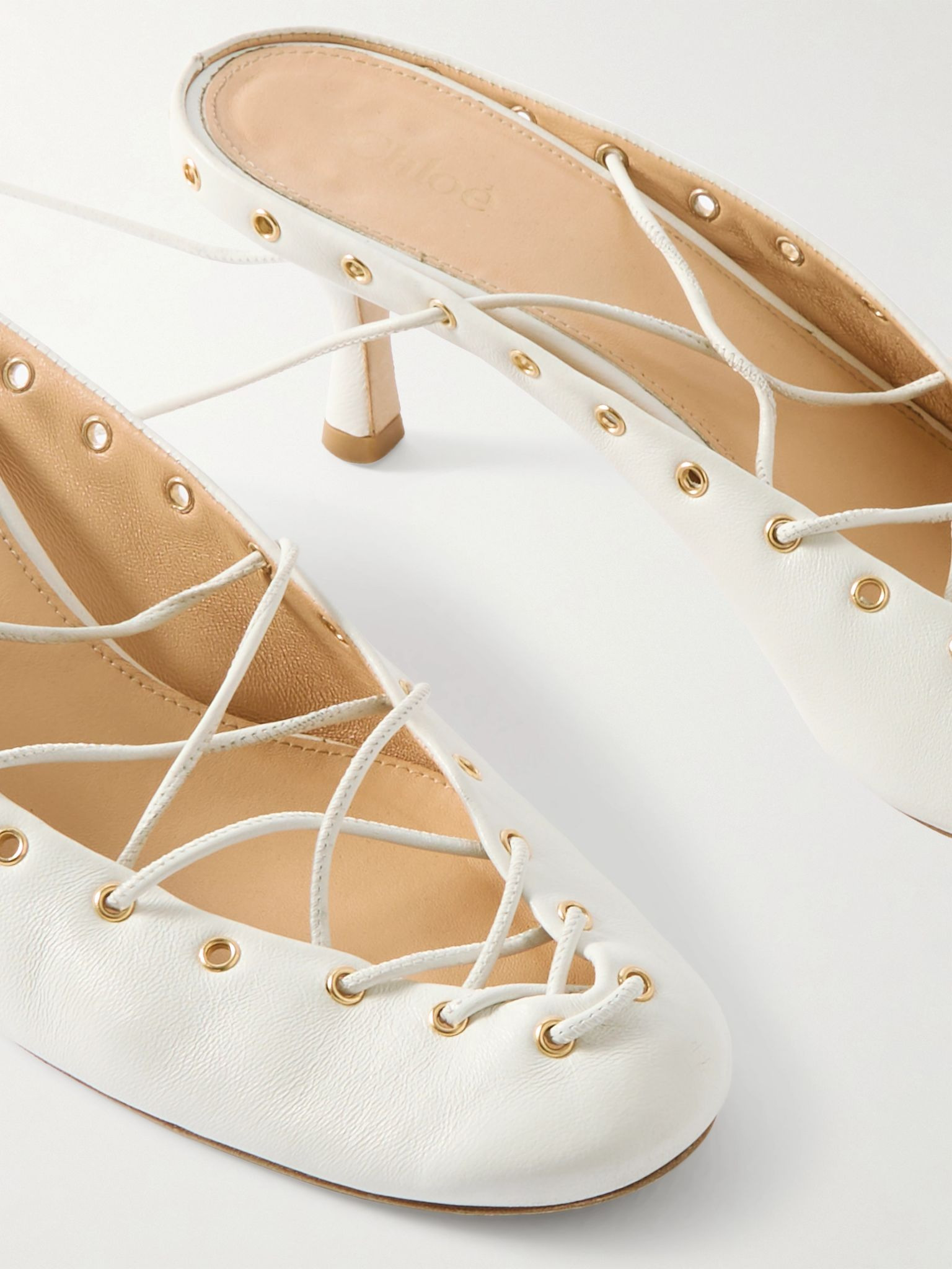 Ghilies lace-up leather pumps White - 4