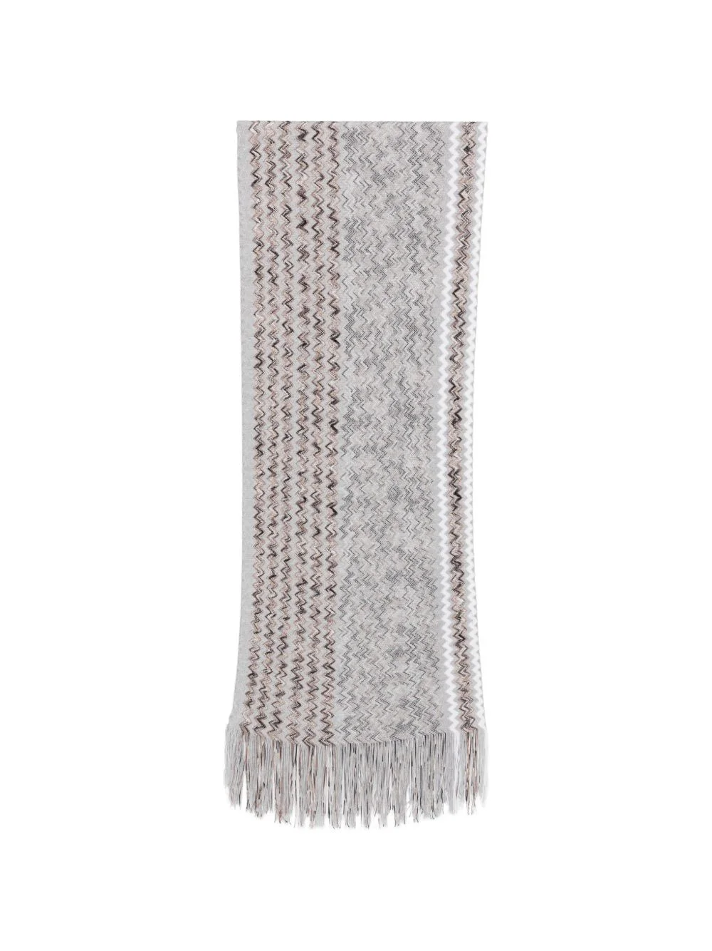 zigzag-knit fringed scarf - 1