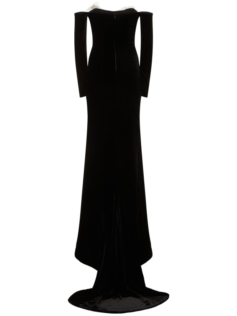 ワンピース ALESSANDRA RICH Velvet off the shoulder dress Black Alessandra Rich off-shoulder Velvet Mini Dress | Black
