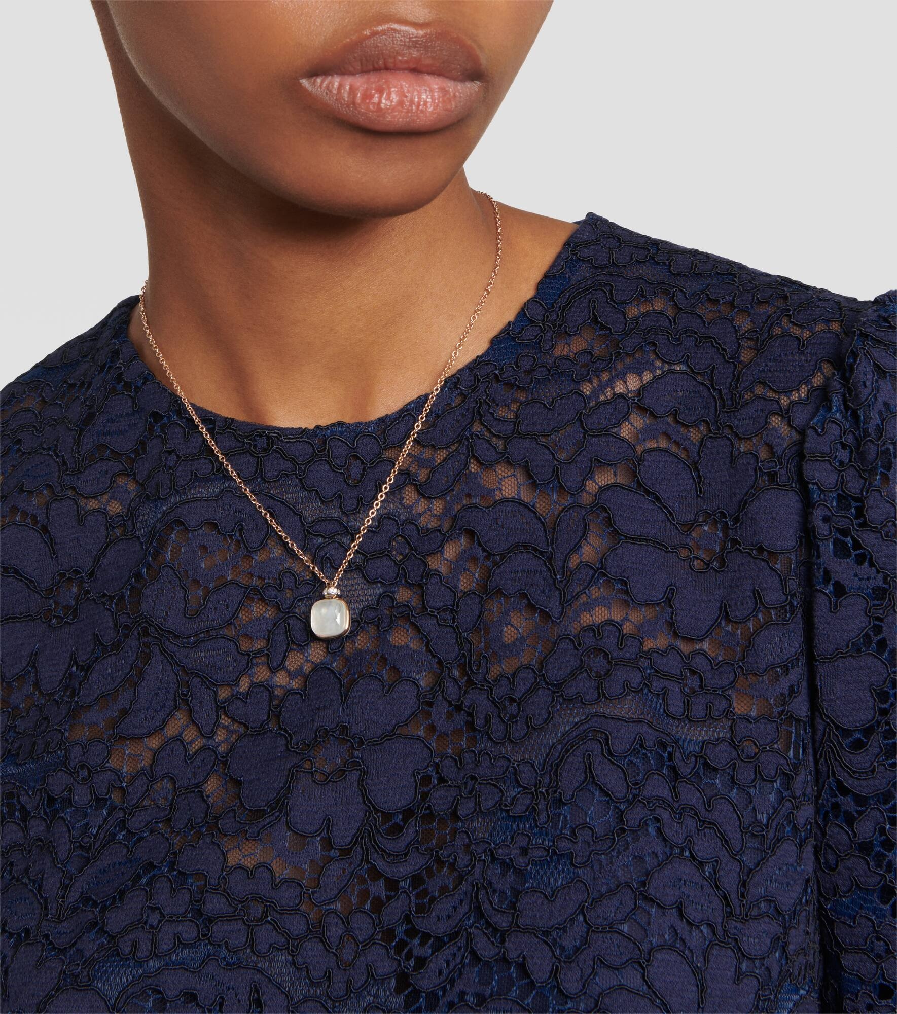 Nudo 18kt rose and white gold necklace with topaz, mother-of-pearl, and diamonds - 5